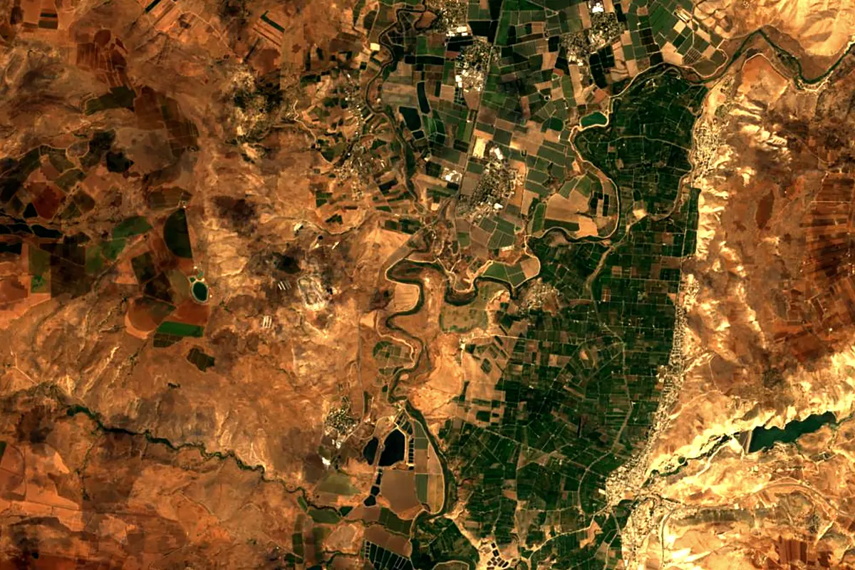 Yarmuk: satellite view of the mouth