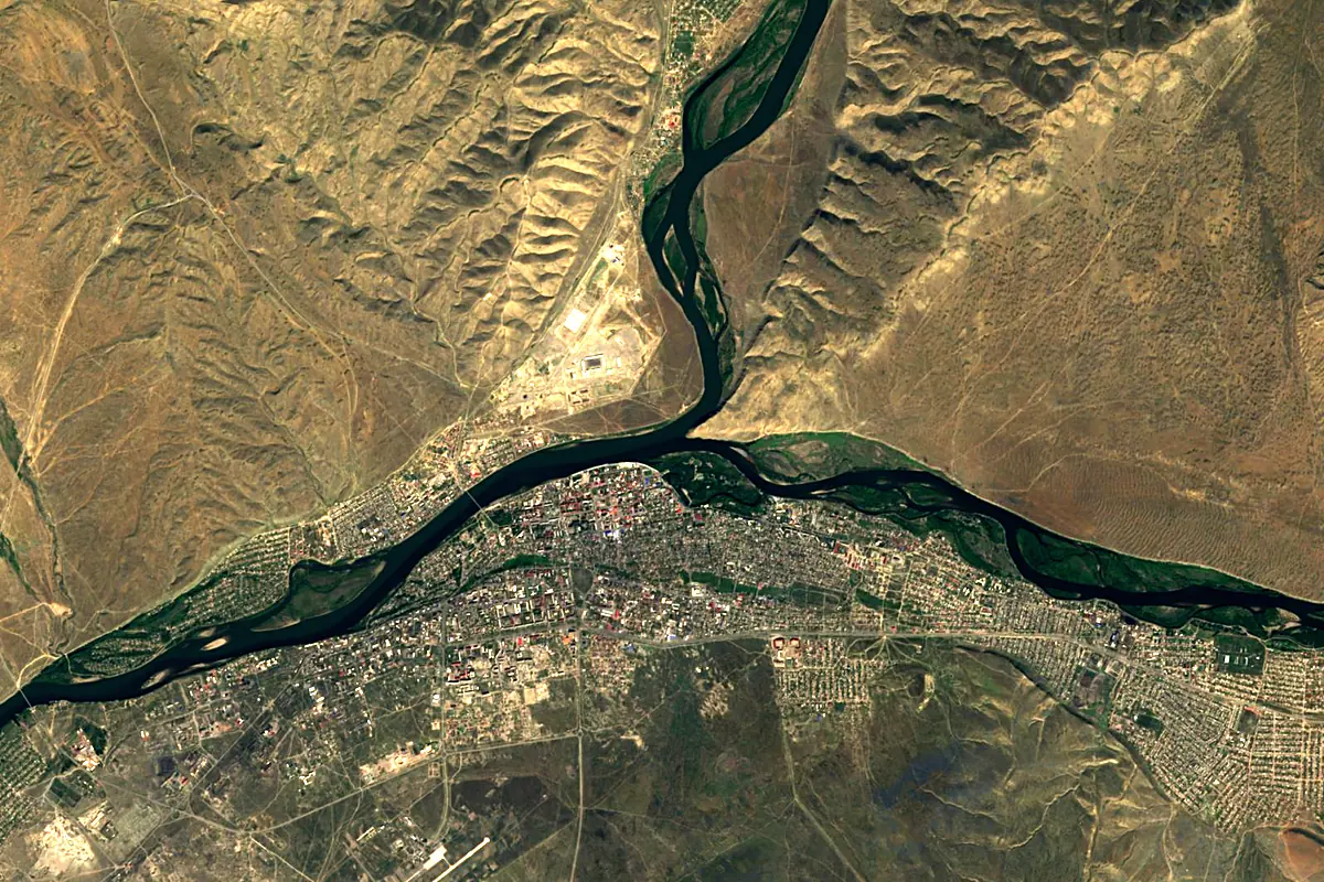 Yenisei: satellite view of the source
