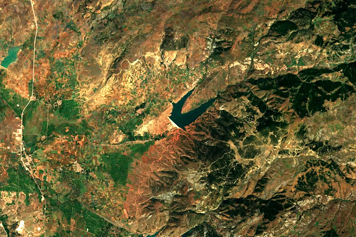 Yeşilırmak River: satellite view of the source