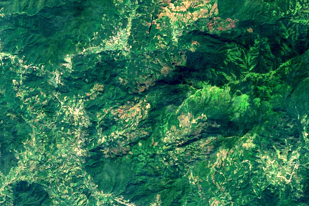 Yom River: satellite view of the source