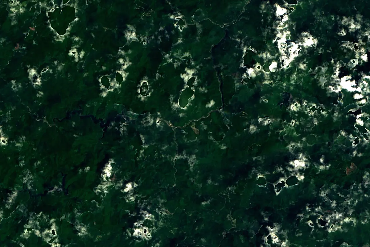 Yoshino River: satellite view of the source