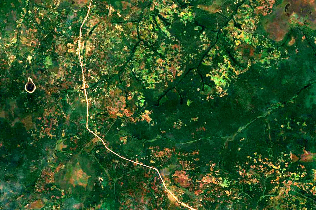 Zambezi River: satellite view of the source
