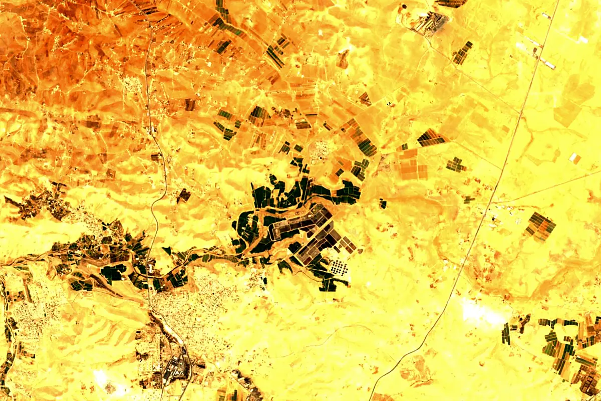 Zarqa River: satellite view of the source