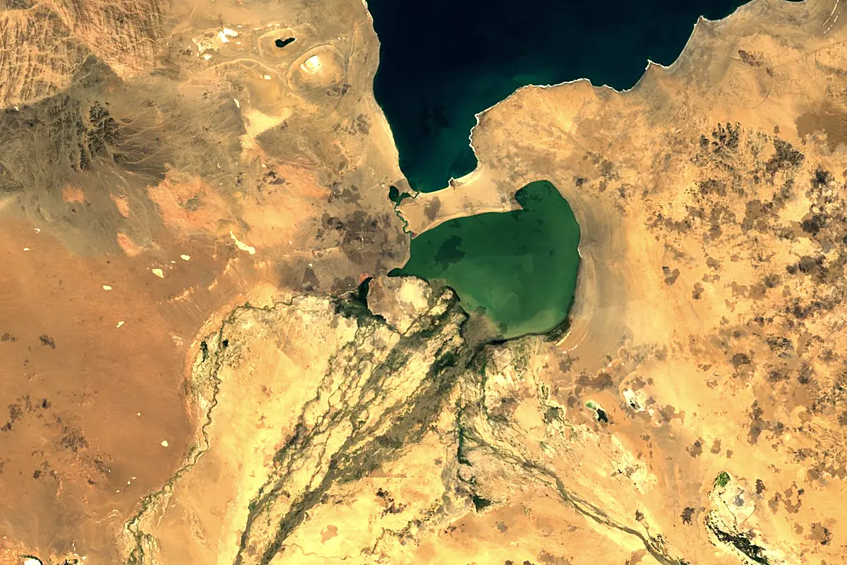 Zavkhan River: satellite view of the mouth