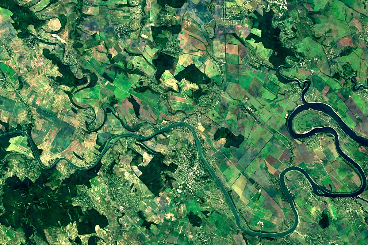 Zbruch: satellite view of the mouth