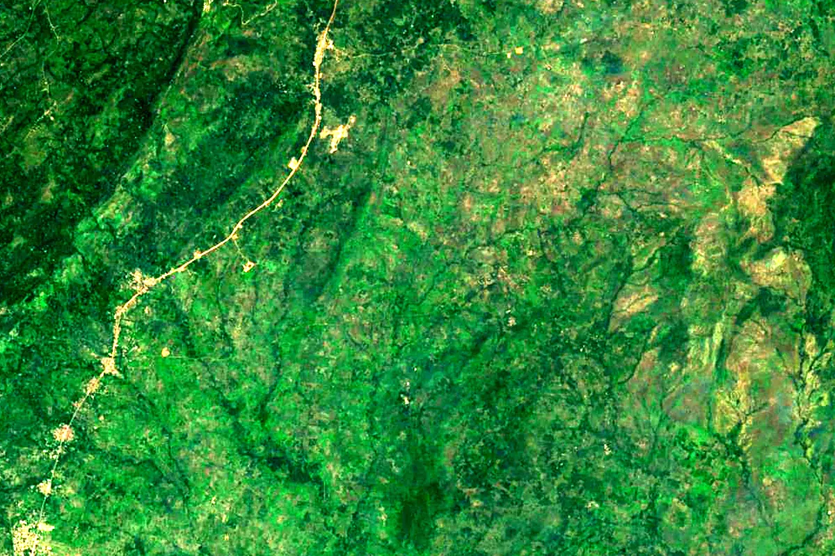 Zio River: satellite view of the source